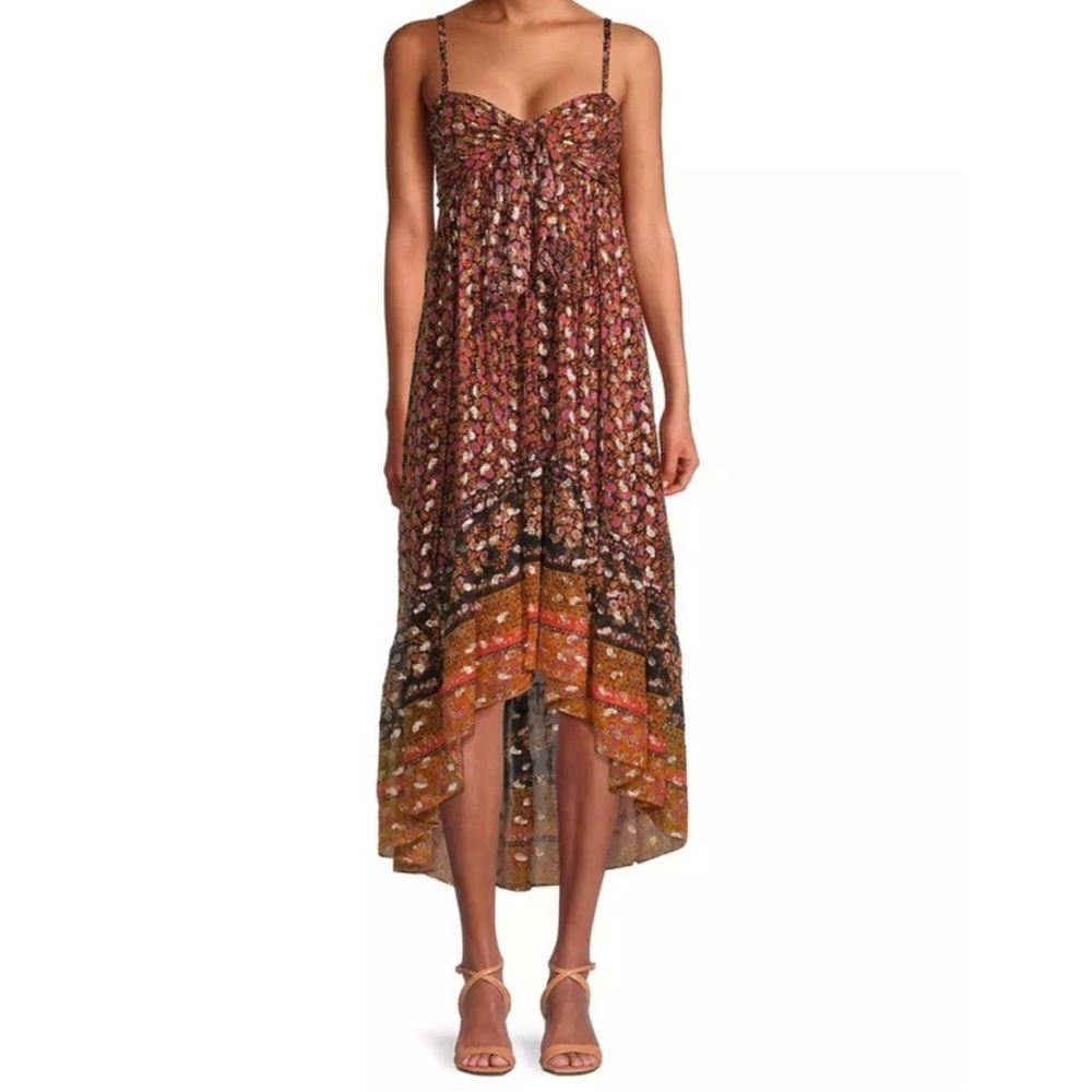 Kobi Halperin NEW High-Low Hi Lo Vanessa Dress Strappy Floral Metallic